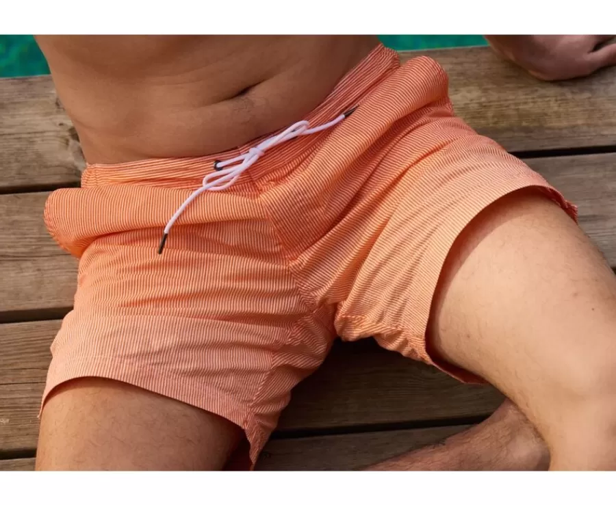 Hot Bañador de hombre rayado Naranjo Brentan Bañadores | Bañadores
