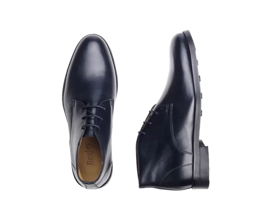 Sale Botas bajas de piel negra patinada para hombre. Watford Ii Gomme City Botas Y Botines