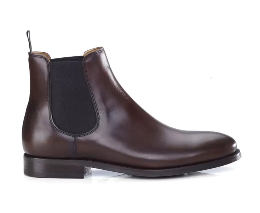 Flash Sale Botas Chelsea de piel Chocolate patinado Alderton Gomme Botas Chelsea | Botas Y Botines