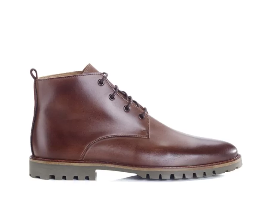 Hot Botas de hombre con suela de goma Chocolate patinado Canfield Gomme Zapatos Confort | Botas Y Botines