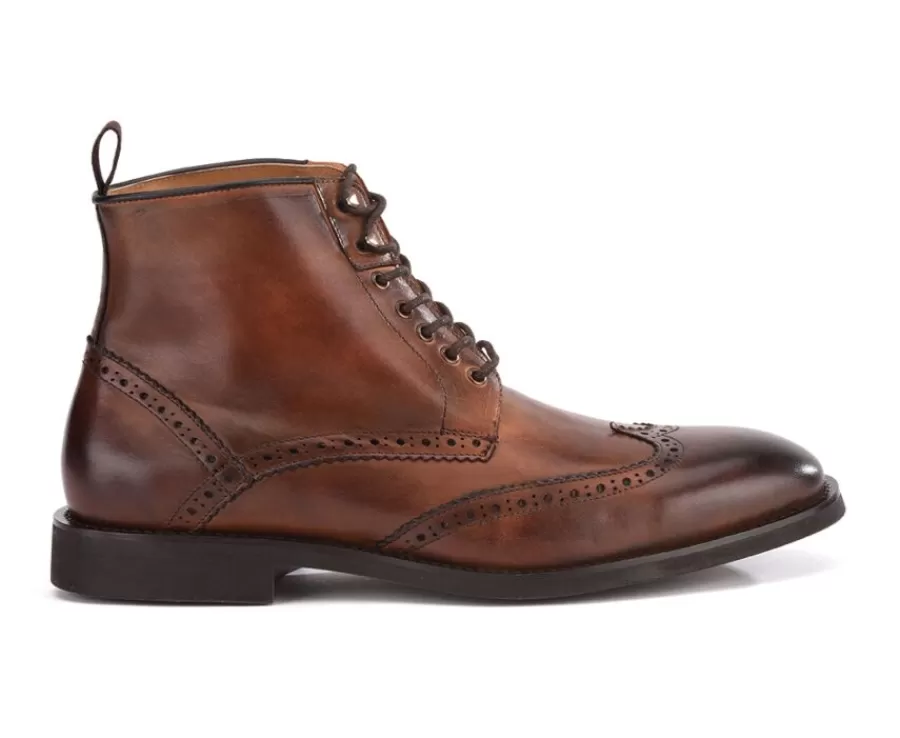 Online Botas derby de hombre con cordones Castaño patinado Charing Gomme City Botas Y Botines