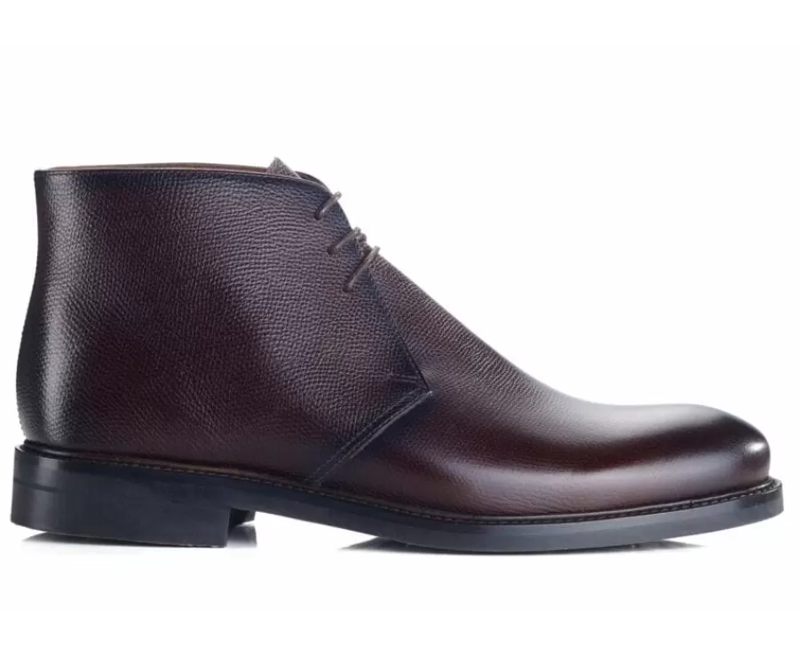 Sale Botines de hombre Chocolate granulado Greenwich Gomme City Ii Zapatos Confort