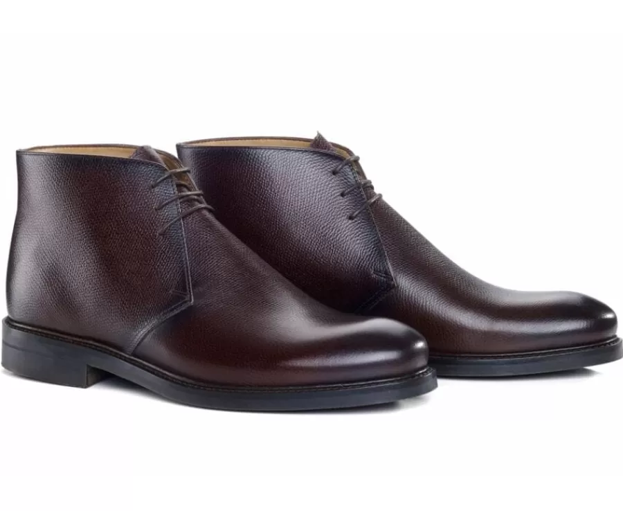 Sale Botines de hombre Chocolate granulado Greenwich Gomme City Ii Zapatos Confort