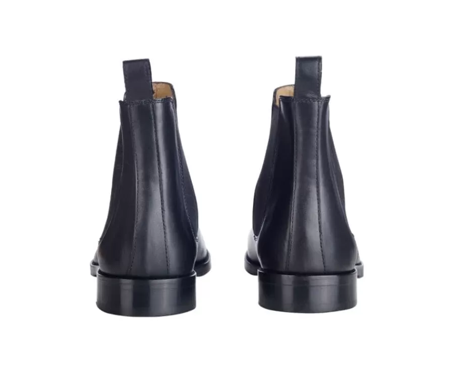 Flash Sale Botines de hombre Negros con suela de cuero y goma de caucho Dovon Patin Botas Chelsea | Botas Y Botines
