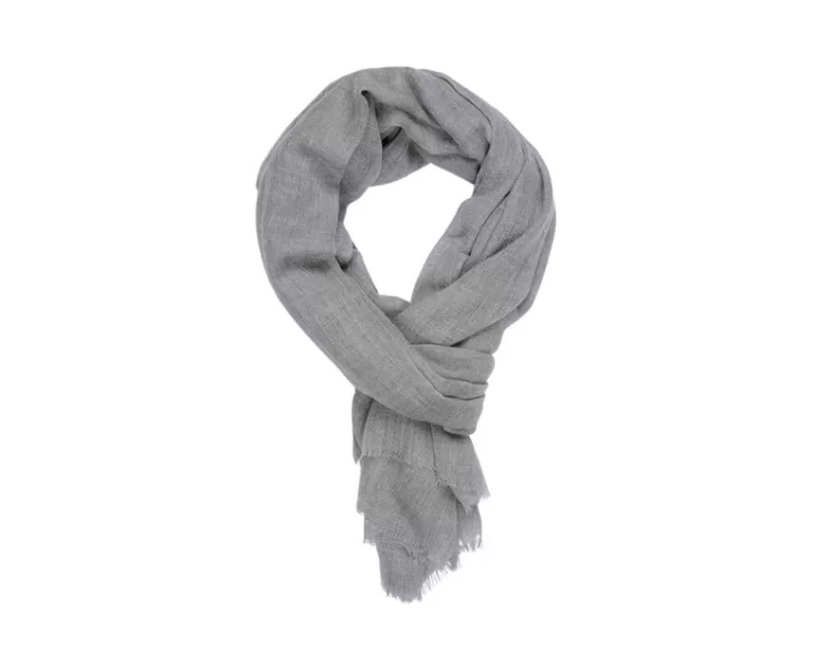 Cheap Bufanda de lana fina y cachemira Gris moteado Bufandas Y Pañuelos
