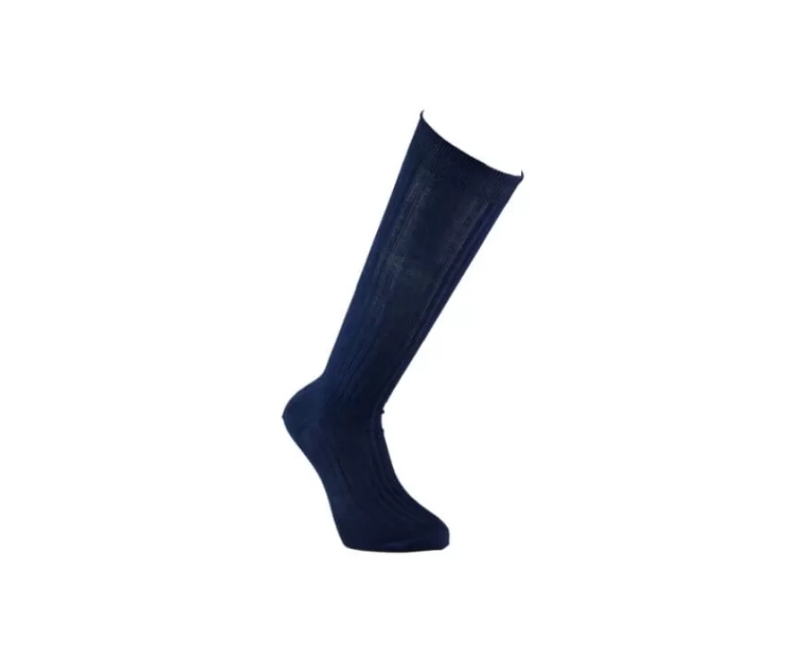 Fashion Calcetines altos Hilo de Escocia para hombre Marino Calcetines