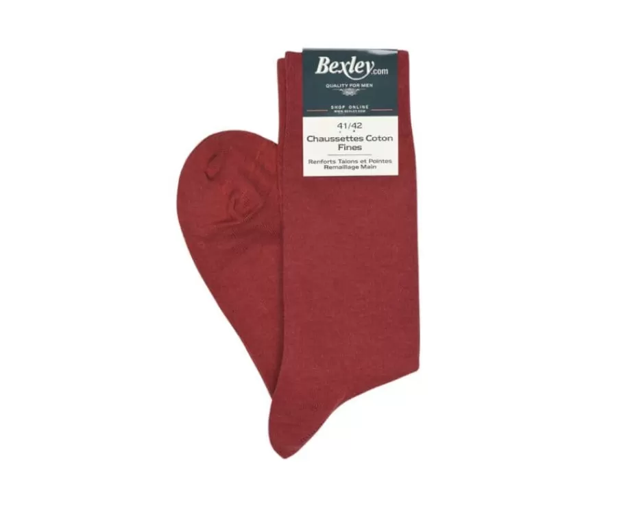 Best Calcetines de algodón fino para hombre Rojo moteado Calcetines