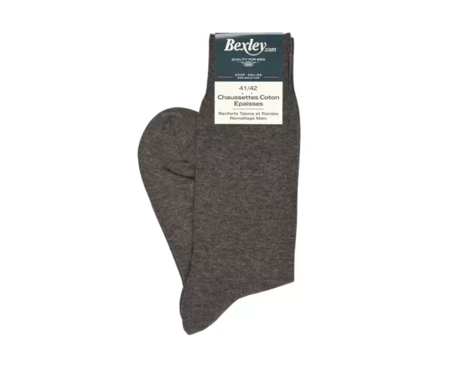 Sale Calcetines de algodón grueso para hombre Chocolate moteado Calcetines
