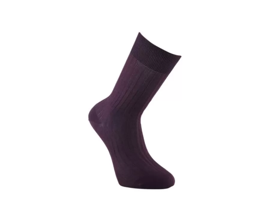 Cheap Calcetines en canale Hilo de Escocia para hombre Burdeos Calcetines