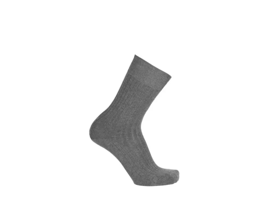 Sale Calcetines en canale Hilo de Escocia para hombre Gris medio moteado Calcetines