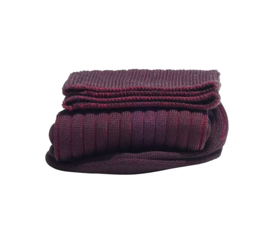 Store Calcetines en canale Hilo de Escocia para hombre Marrón y Rojo Calcetines