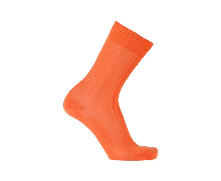Cheap Calcetines en canale Hilo de Escocia para hombre Naranjo Calcetines