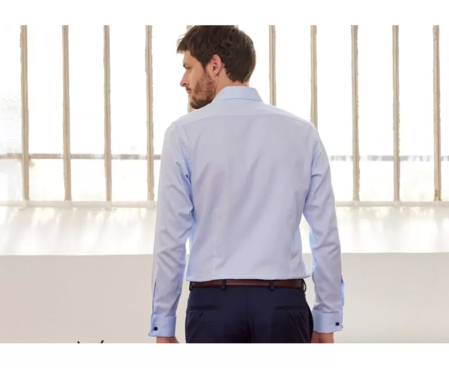 Fashion Camisa Azul pálido con gemelos Paolo Camisas De Boda | Camisas De Vestir