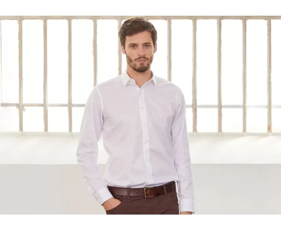 Fashion Camisa blanca de algodón - Cuello francés Norbertin Camisas De Boda | Camisas De Vestir