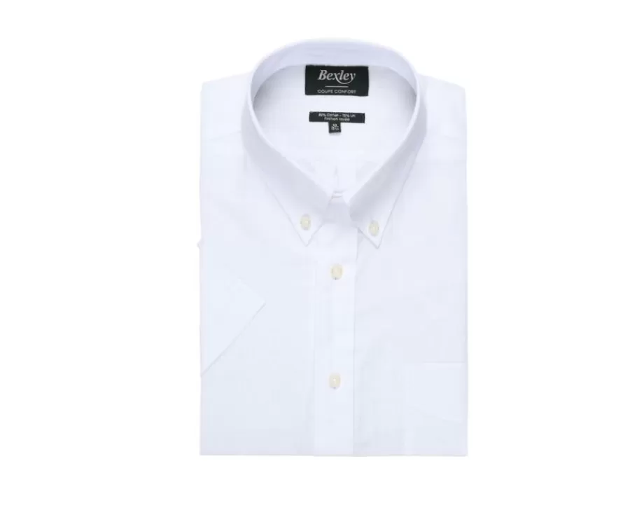 Fashion Camisa blanca de algodón y lino - Bolsillo en el pecho Colten Mc Camisas Blancas | Corte Estándar