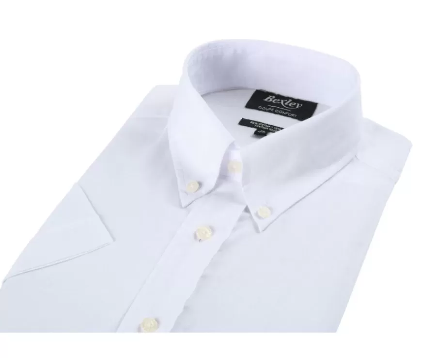 Fashion Camisa blanca de algodón y lino - Bolsillo en el pecho Colten Mc Camisas Blancas | Corte Estándar