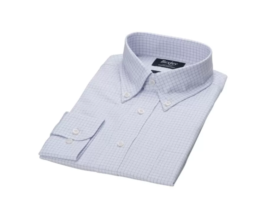 camisa_blanca_de_hombre_con_cuadros_azules_dallen_4.webp Store Camisa blanca de hombre con cuadros azules Dallen Camisas De Cuadros | Corte Estándar