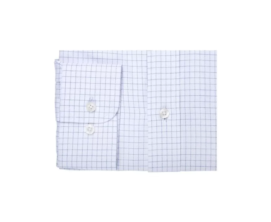 camisa_blanca_de_hombre_con_cuadros_azules_dallen_5.webp Store Camisa blanca de hombre con cuadros azules Dallen Camisas De Cuadros | Corte Estándar