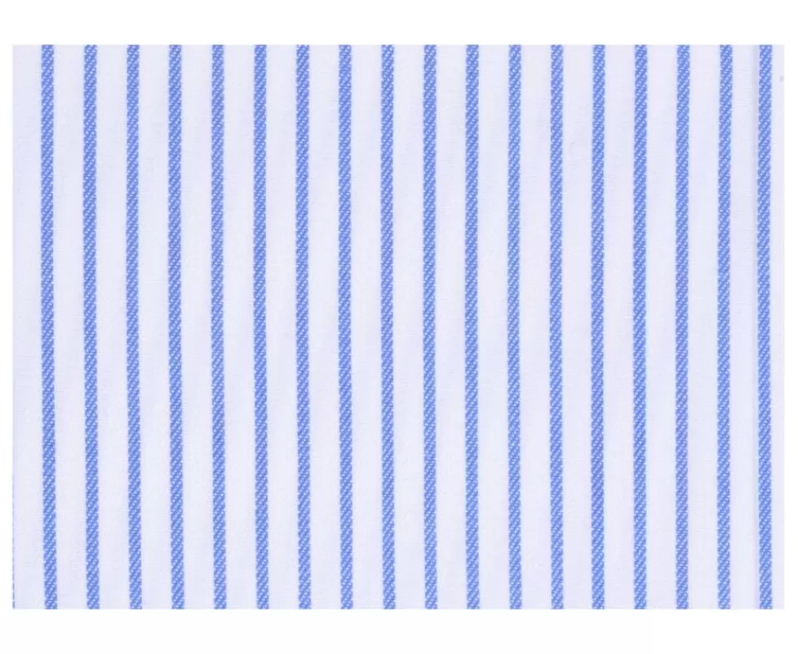 Cheap Camisa blanca de rayas azules con bolsillo en el pecho Broderick Camisas De Vestir | Camisas De Rayas
