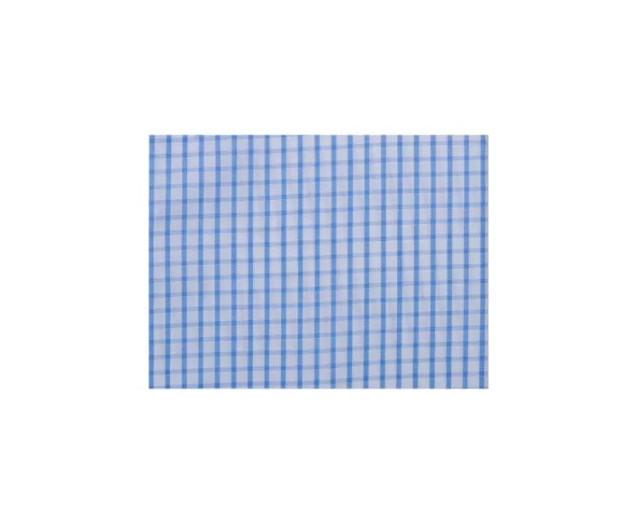 Online Camisa de algodón blanca con pequeños cuadros Azul claro Glenn Mc Camisas De Cuadros | Corte Estándar