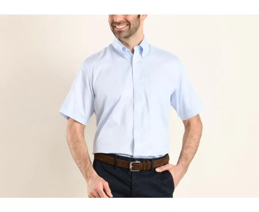 New Camisa de algodón celeste - Cuello americano Patrick Mc Corte Estándar