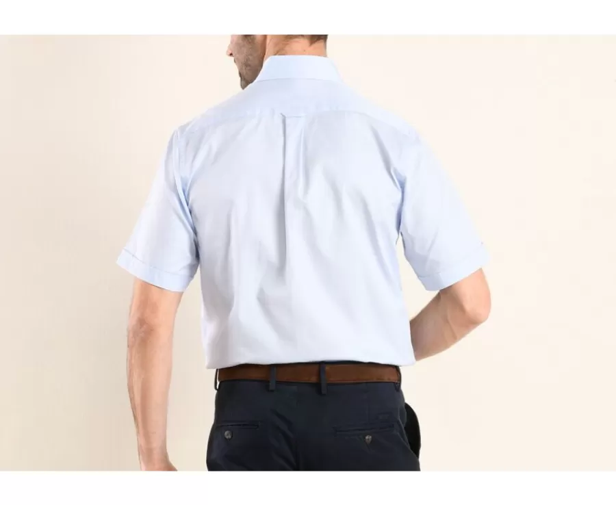 New Camisa de algodón celeste - Cuello americano Patrick Mc Corte Estándar