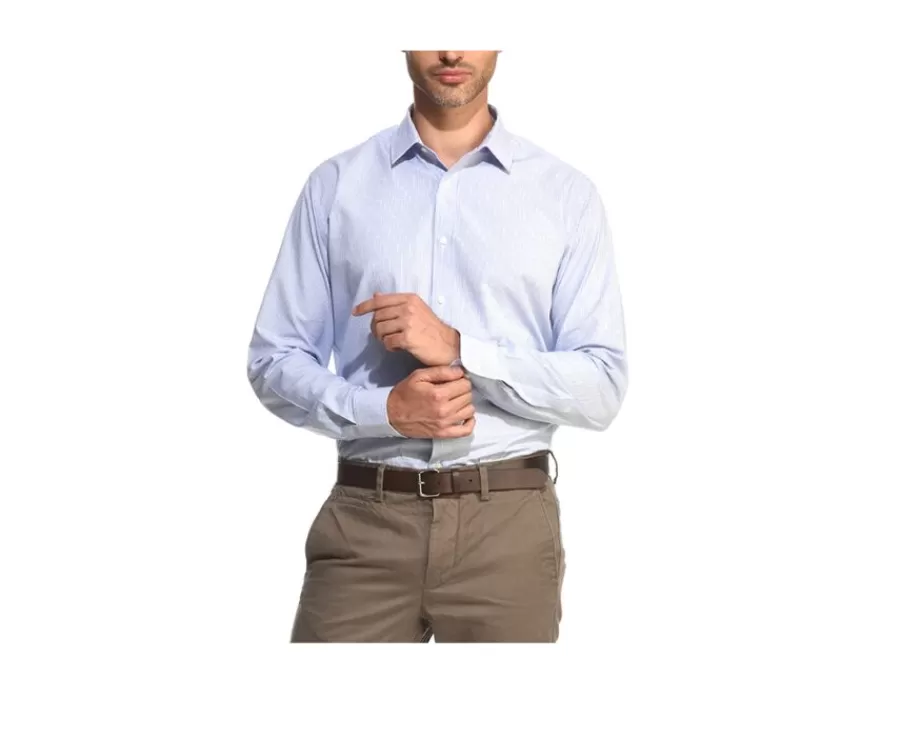 Flash Sale Camisa de cuadros finos Blanco y Azul océano Martin Camisas De Vestir | Camisas De Cuadros
