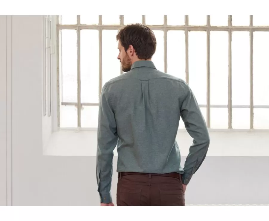 Clearance Camisa de franela Verde Tila Ander Camisas De Franela & Terciopelo | Corte Estándar