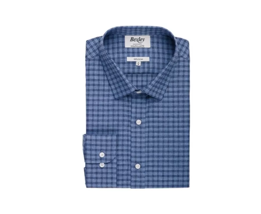 Shop Camisa de gasa de algodón Azul moteado y azul marino Sylvénius Camisas De Cuadros | Camisas De Franela & Terciopelo