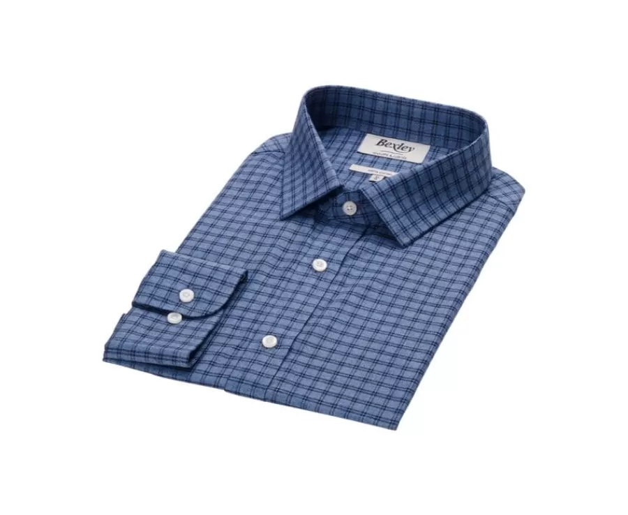 Shop Camisa de gasa de algodón Azul moteado y azul marino Sylvénius Camisas De Cuadros | Camisas De Franela & Terciopelo