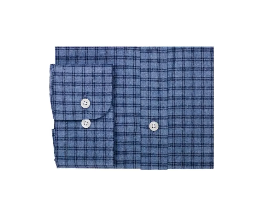 Shop Camisa de gasa de algodón Azul moteado y azul marino Sylvénius Camisas De Cuadros | Camisas De Franela & Terciopelo