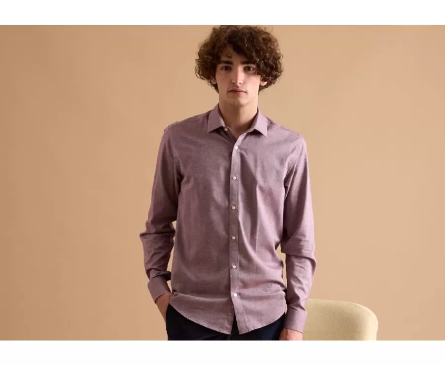Store Camisa de gasa de algodón Rojo Moteado Rildebert Camisas De Franela & Terciopelo | Corte Ajustado