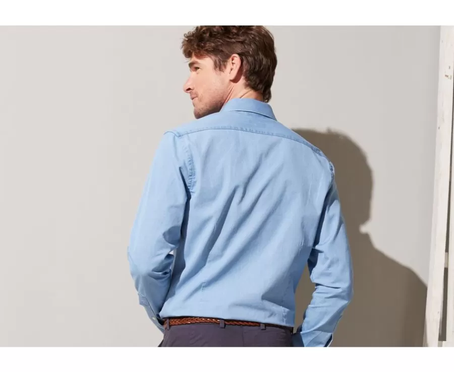 Cheap Camisa vaquera Índigo claro Jacquemin Corte Ajustado Recortado