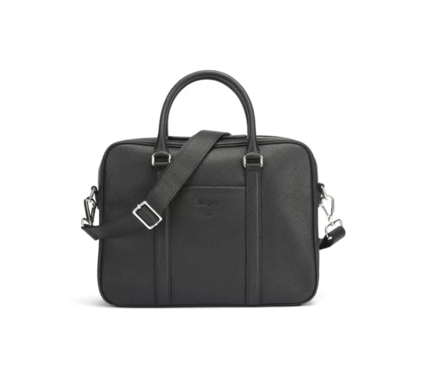 New Cartera de hombre de piel con bandolera Negro Granulado Karlington Iii Maletínes, Bolsos Y Guantes
