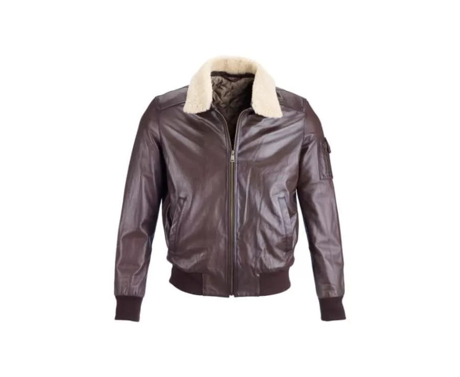 Best Sale Chaqueta de cuero de aviador para hombre Marrón Everett Ii Cazadoras Y Chaquetas De Cuero