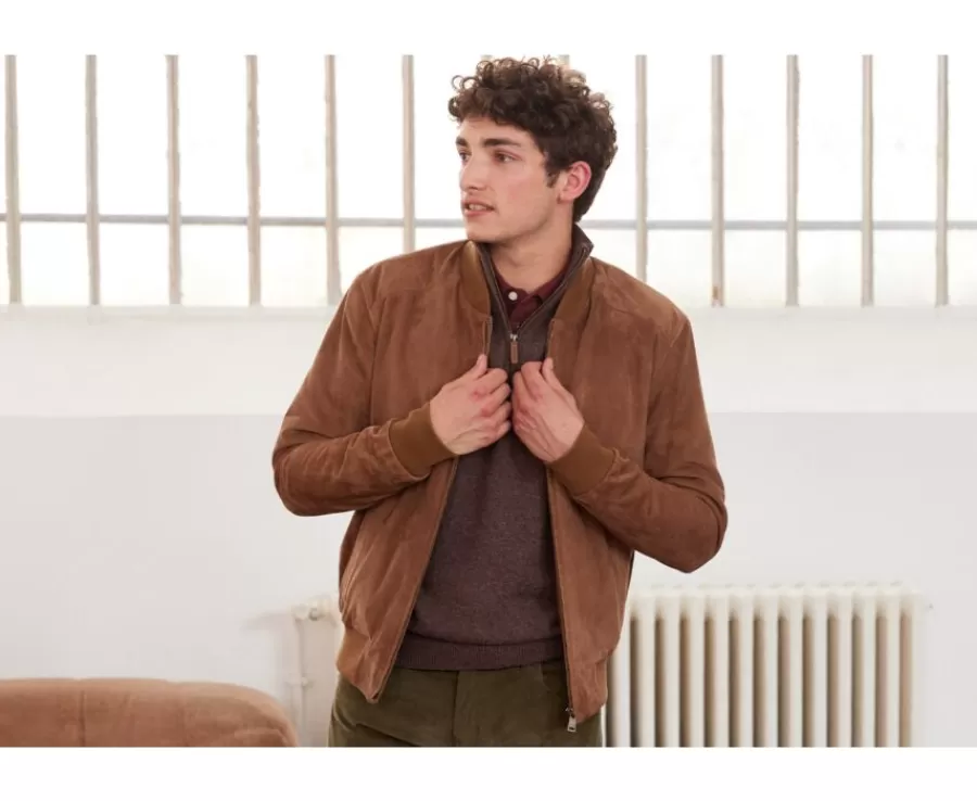 Outlet Chaqueta de cuero Habana para hombre Sean Ii Cazadoras Y Chaquetas De Cuero