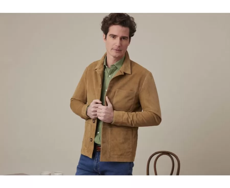 Discount Chaqueta de cuero para hombre Tabaco Faustin Cazadoras Y Chaquetas De Cuero