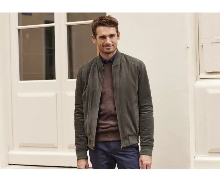 Shop Chaqueta de cuero Verde oscuro para hombre Sean Ii Cazadoras Y Chaquetas De Cuero