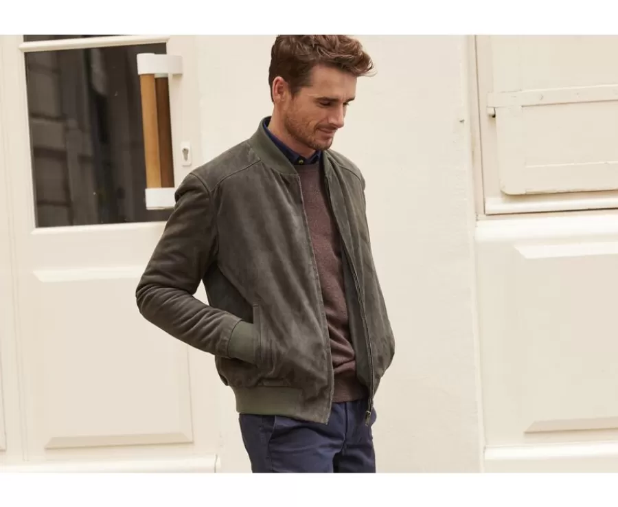 Shop Chaqueta de cuero Verde oscuro para hombre Sean Ii Cazadoras Y Chaquetas De Cuero