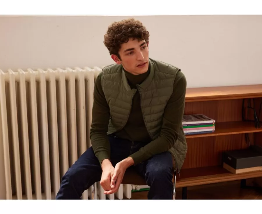 Hot Chaqueta de plumas sin mangas para hombre Caqui Niels Ii Chalecos Acolchados