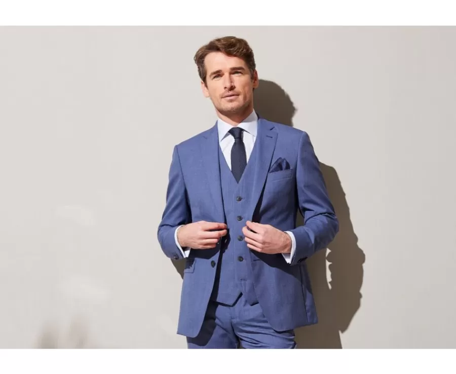 Sale Chaqueta de traje hombre Azul claro moteado Chaqueta Lazare Chaquetas De Traje Y Chalecos