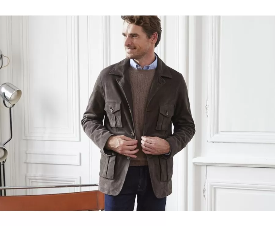 Hot Chaqueta sahariana Pardo Frémond Cazadoras Y Chaquetas De Cuero
