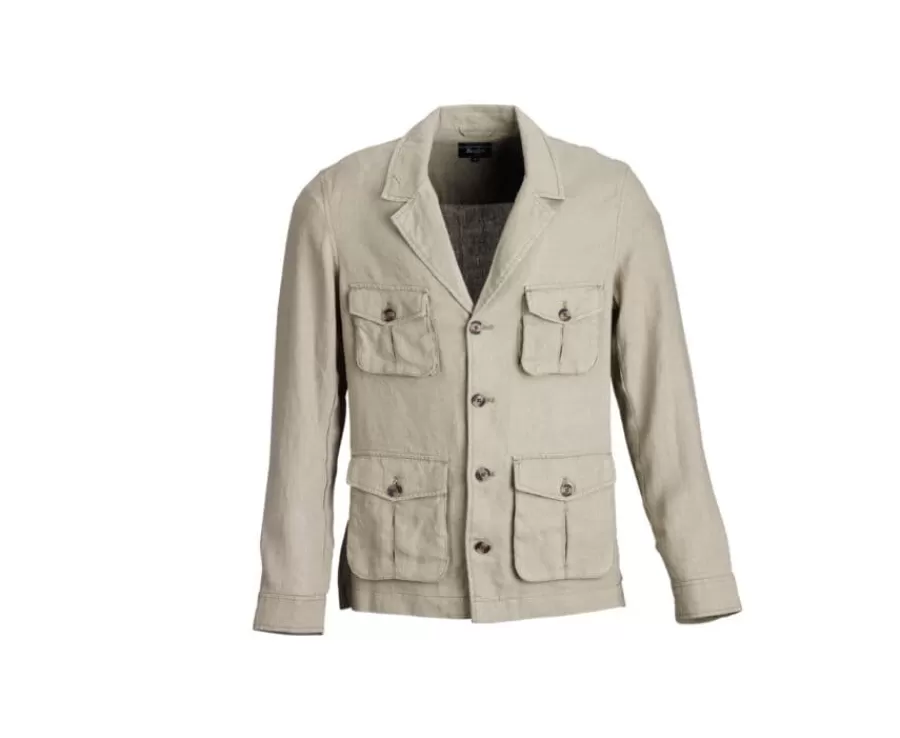 Sale Chaqueta sahariana Verde militar Jalbert Cazadoras Y Chaquetas De Tela