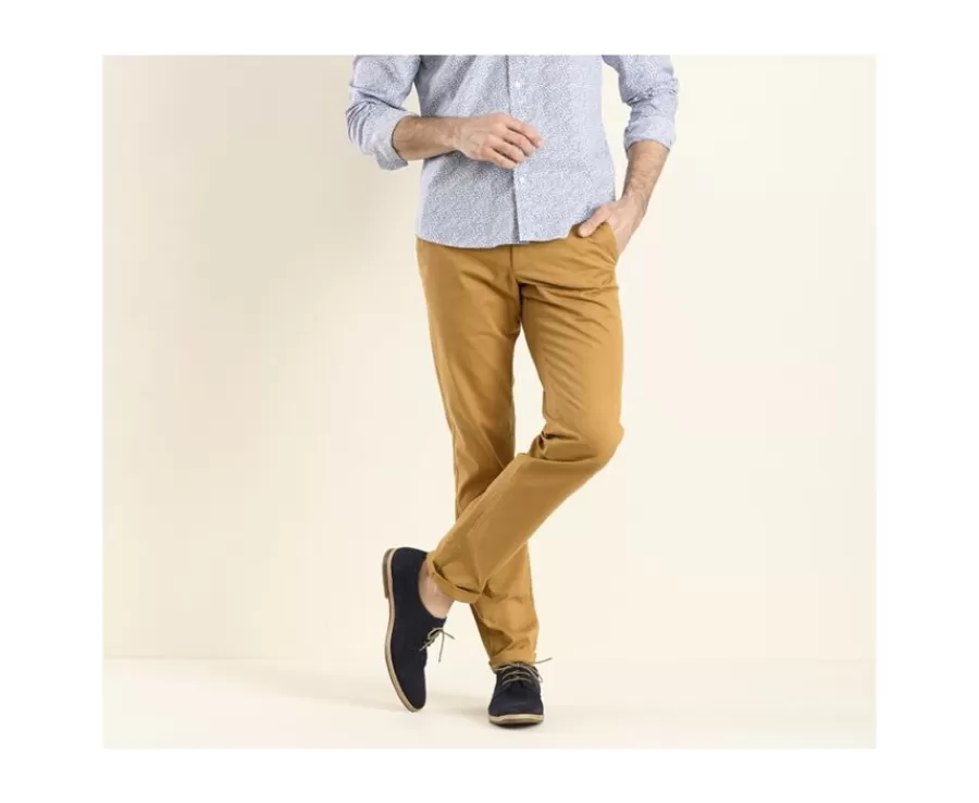 Online Chino de hombre Tabaco Kyrk Pantalones Chino | Pantalones Ajustados