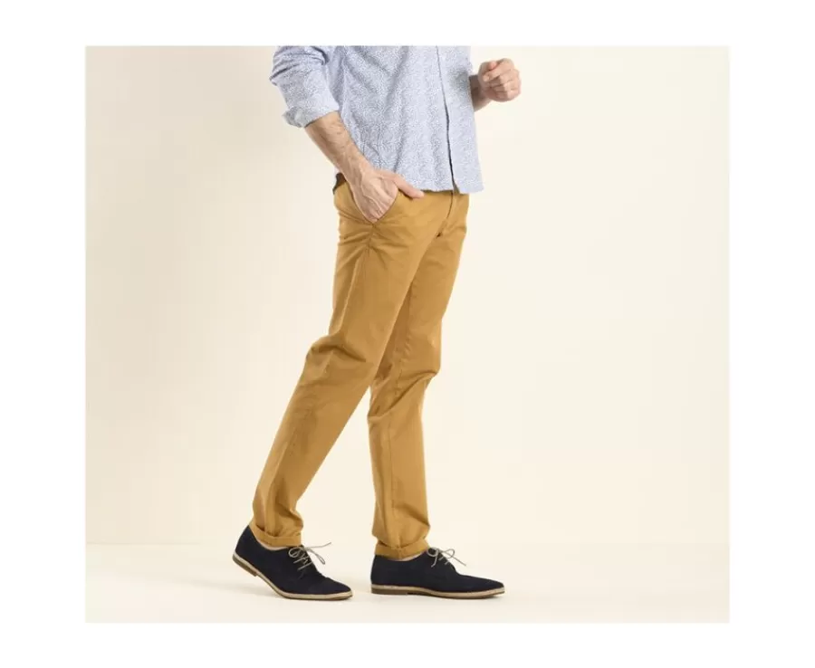 Online Chino de hombre Tabaco Kyrk Pantalones Chino | Pantalones Ajustados