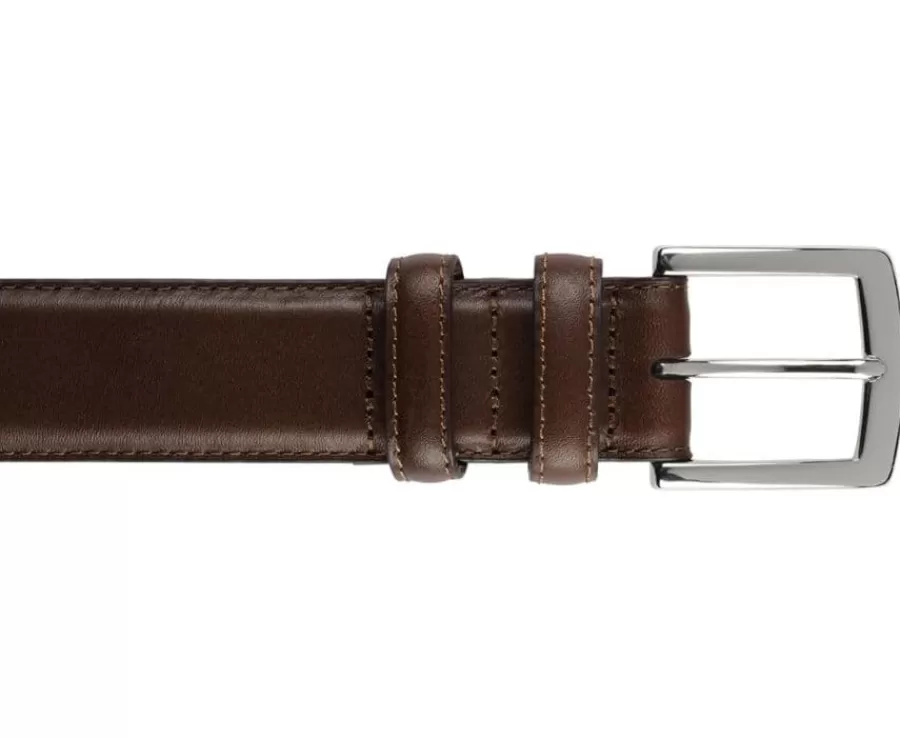 New Cinturón de lujo para hombre Castaño Westgate Silver Cinturones