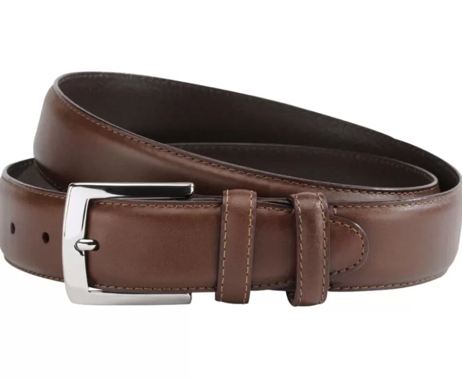 New Cinturón de lujo para hombre Castaño Westgate Silver Cinturones
