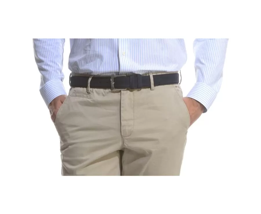 Store Cinturón de lujo para hombre de terciopelo Azul marino Westgate Silver Cinturones