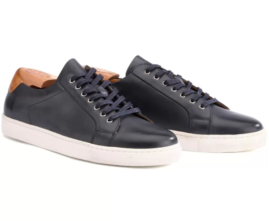 Flash Sale Deportivas hombre piel Navy patinado Inglewood Zapatillas | Zapatillas Blancas