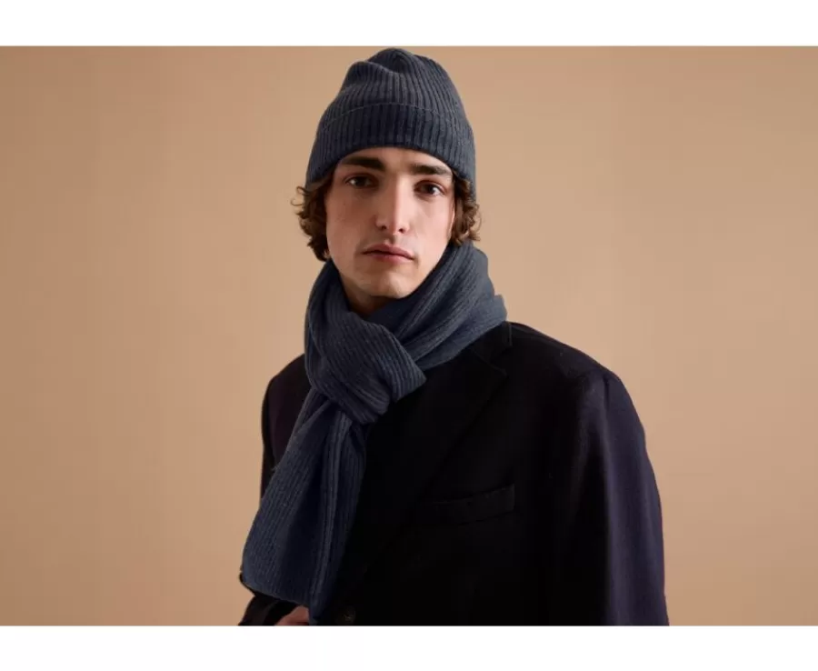 Cheap Gorro de lana para hombre Gris antracita moteado Benneth Bufandas Y Pañuelos